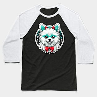 Pomeranian Christmas Illustration Baseball T-Shirt